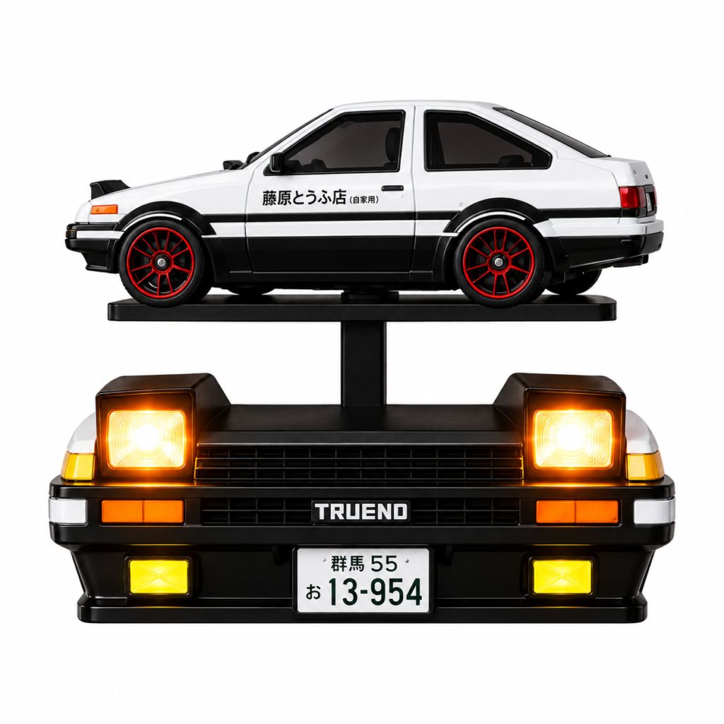 AE86 Trueno-Inspired Pop-Up Headlight Key Holder with 1:64 Diecast Car — main product view