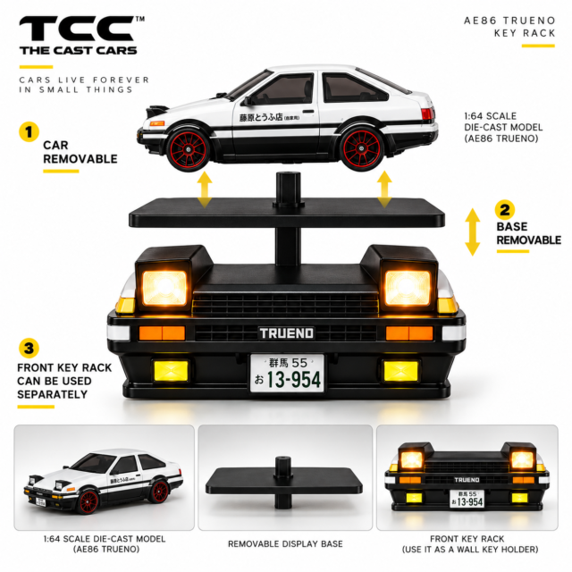 AE86 Key Holder with Diecast Car · photo 2