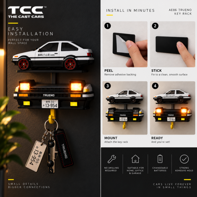 AE86 Key Holder with Diecast Car · photo 3