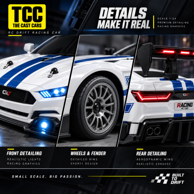 Mustang Style RC Drift Car — White & Blue · photo 5
