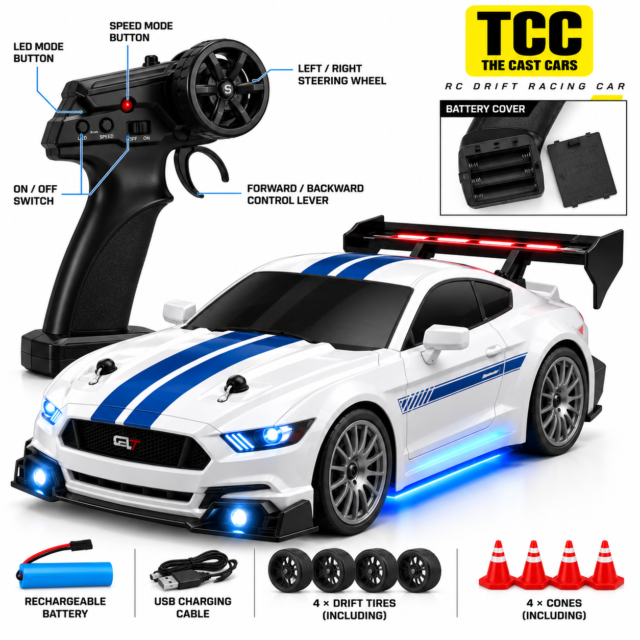 Mustang Style RC Drift Car — White & Blue · photo 6