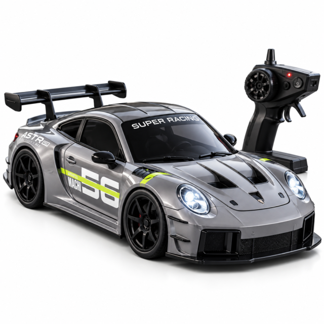 Porsche-Style RC Drift Car — Grey