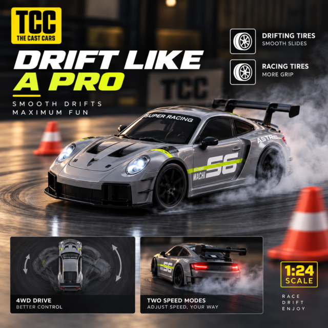 Porsche-Style RC Drift Car — Grey · photo 5